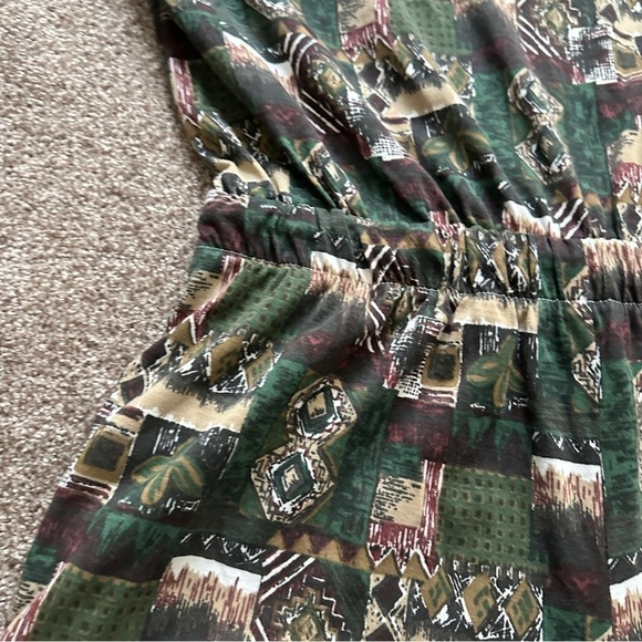 Vintage 80s Colleens Collectibles Green Tribal Print Short Sleeve Romper Size XL - Picture 13 of 16